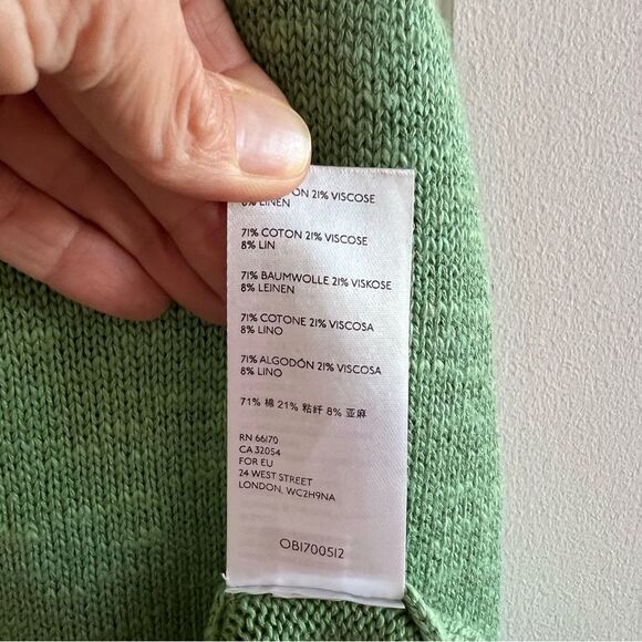 Free People Beach Sleeveless Green Linen Blend Mini Sweater Dress - Picture 6 of 10